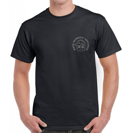 Black Hood Monkey Apparel t-shirt (round logo)
