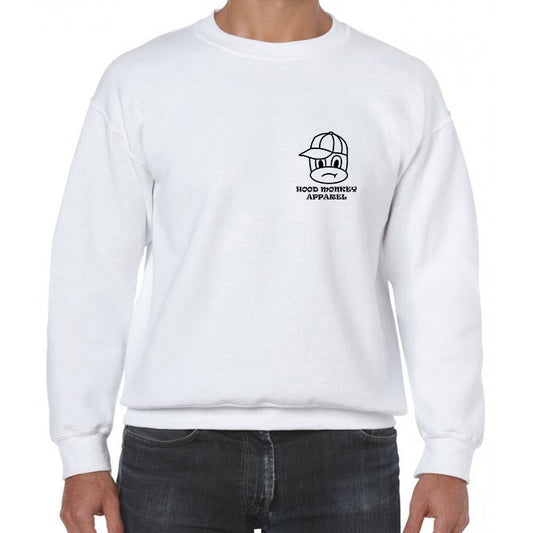 White original Hood Monkey Apparel sweatshirt