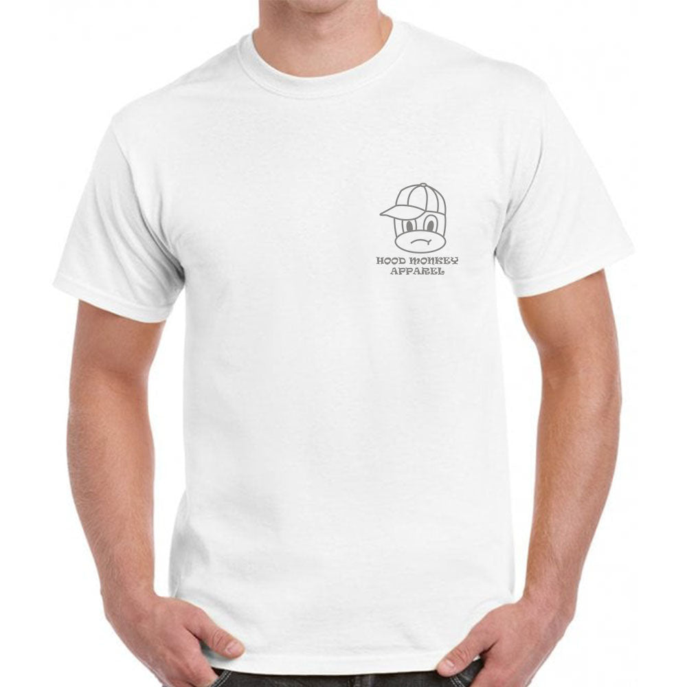 White original Hood Monkey Apparel t-shirt